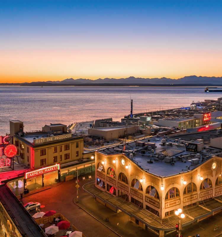 Drone Photography Seattle - Above the Public Market Center
